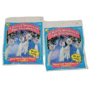 Vintage Easter Bunny Windsock Fun Streamers Craft 32" NOS 1996 USA
